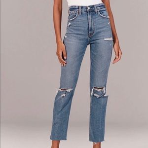 A&F ankle straight ultra high rise jean NWOT